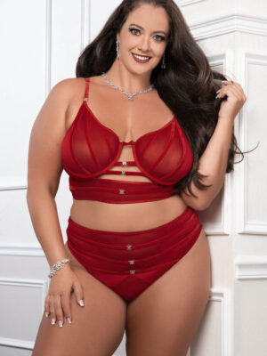 cinnamon red 2pc satin bra and high waist panty queen size cinnamon red 2pc satin bra and high waist panty queen size