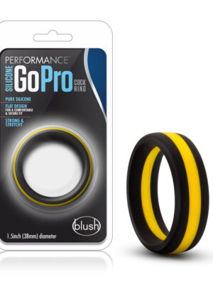 performance silicone go pro cock ring black/gold/black performance silicone go pro cock ring black/gold/black