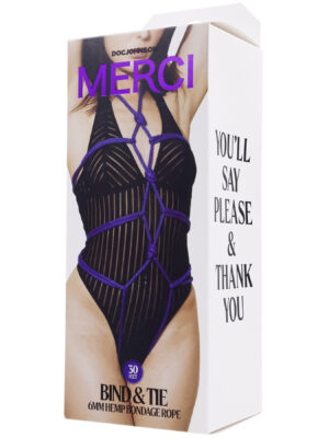 merci bind and tie 6mm hemp bondage rope 30 feet violet