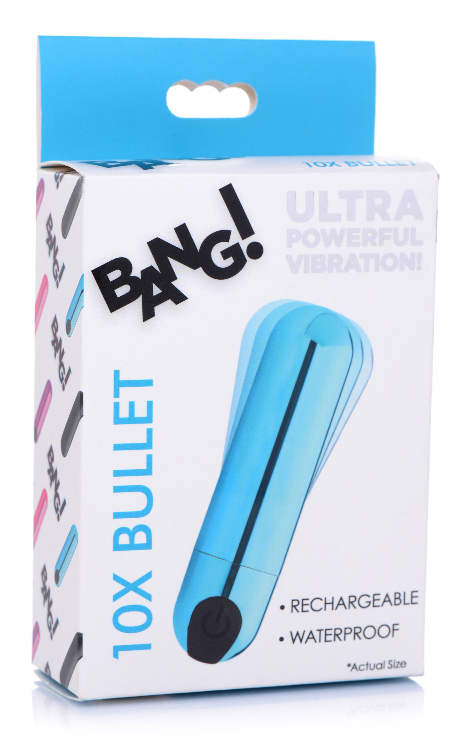 10x rechargeable vibrating metallic bullet blue