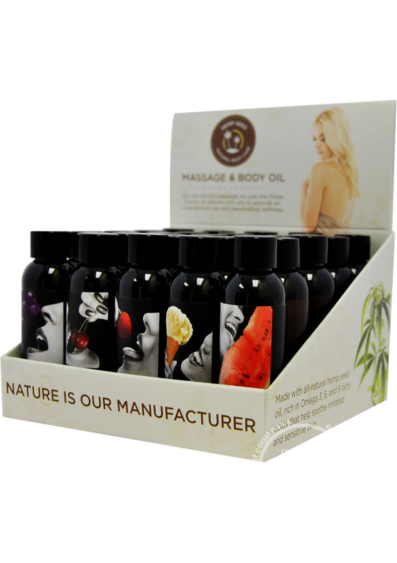 edible massage oil 25 count display 2 fl. oz. bottles assorted flavors edible massage oil 25 count display 2 fl. oz. bottles assorted flavors
