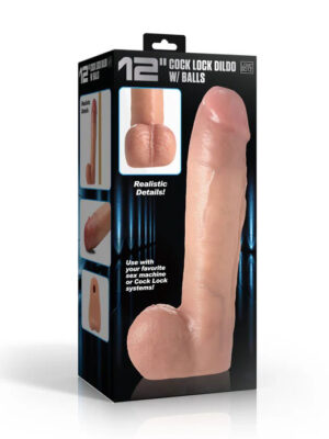 12" cock lock dildo with balls light 12" cock lock dildo with balls light