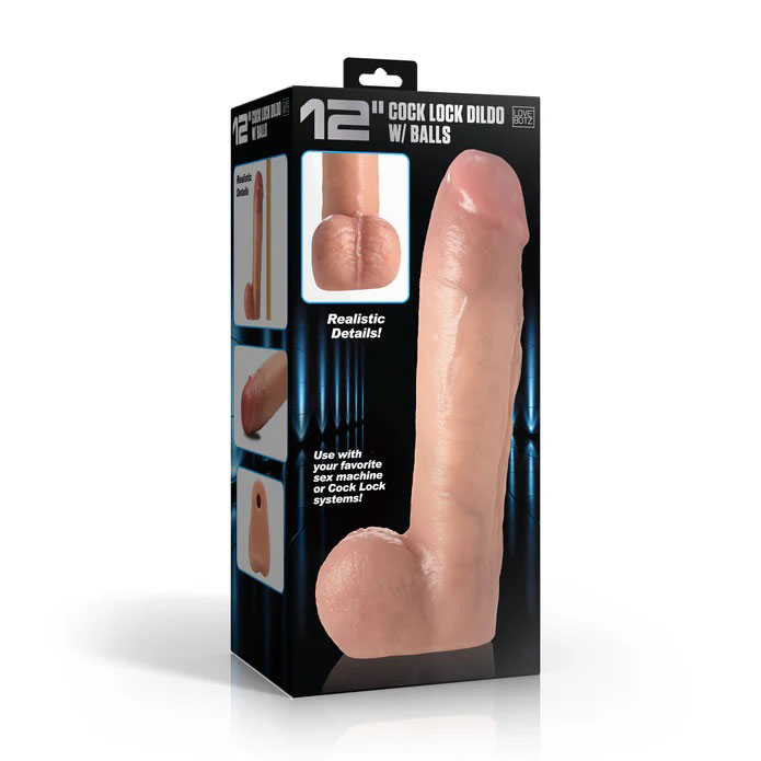 12" cock lock dildo with balls light
