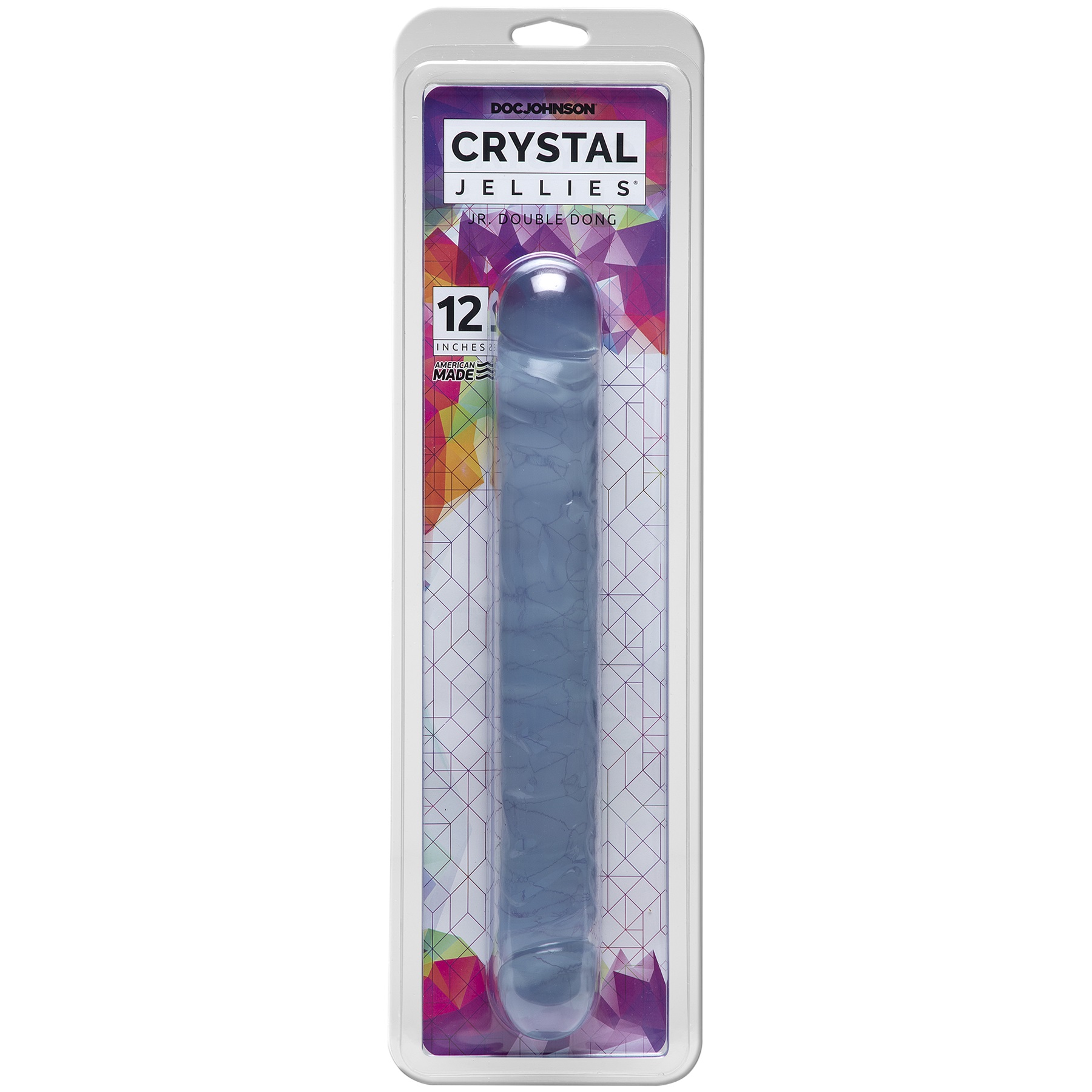 crystal jellies jr double dong 12 inch clear