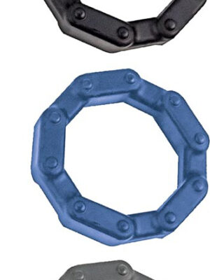 anal ese chainlink cockrings black/blue/grey