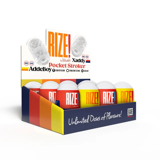 rize the pill mini stroker 12 pack display