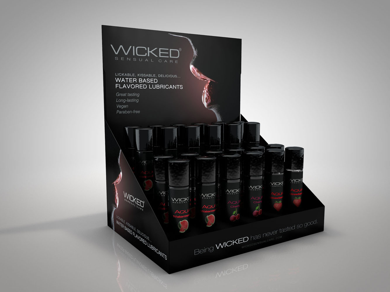 aqua flavored water based lubricant 24ct display