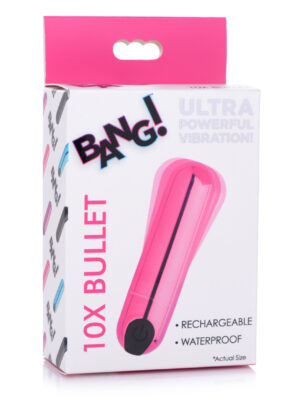 10x rechargeable vibrating metallic bullet pink