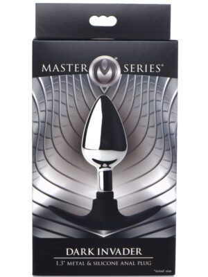 dark invader metal and silicone anal plug medium