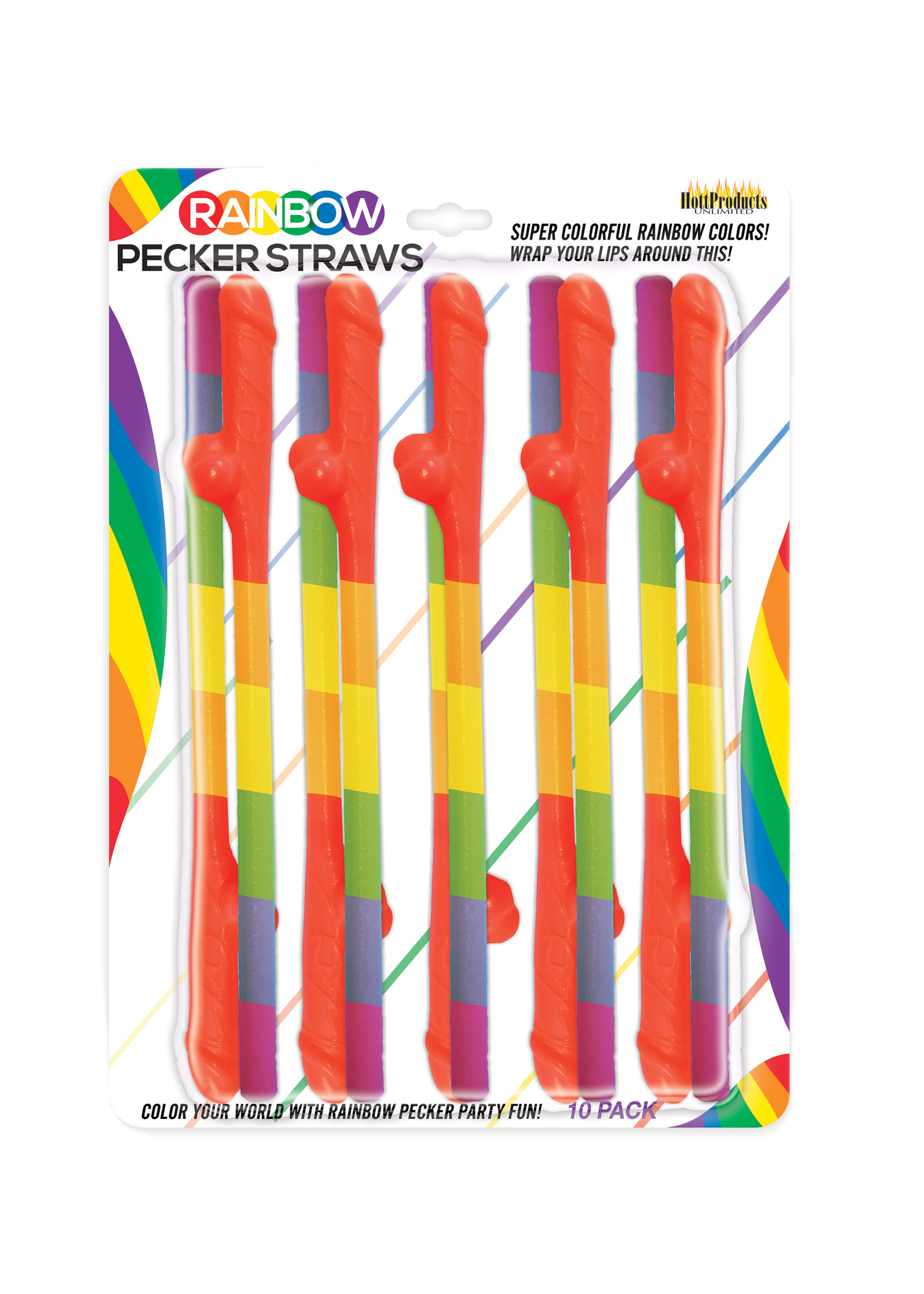 rainbow pecker straws 10 pack rainbow pecker straws 10 pack