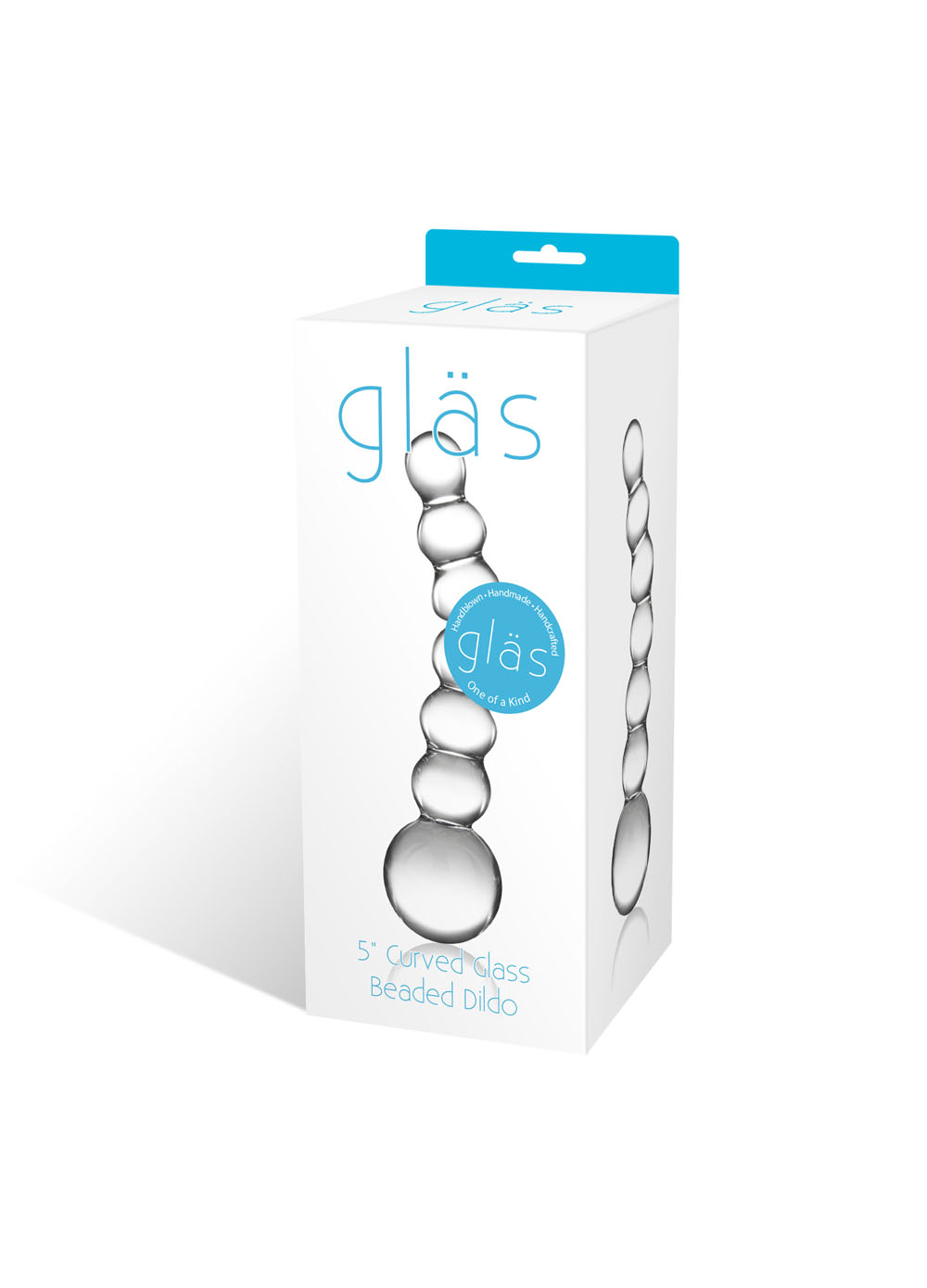 5" curved flass beaded dildo