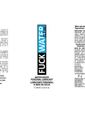 fuck water clear 2oz water based lubricant fuck water clear 2oz water based lubricant