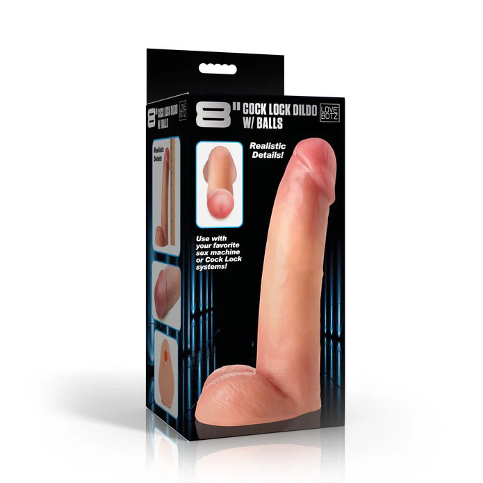 8" cock lock dildo with balls light