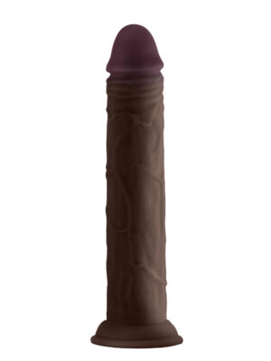 shaft model j 9.5 inch liquid silicone dong mahogany