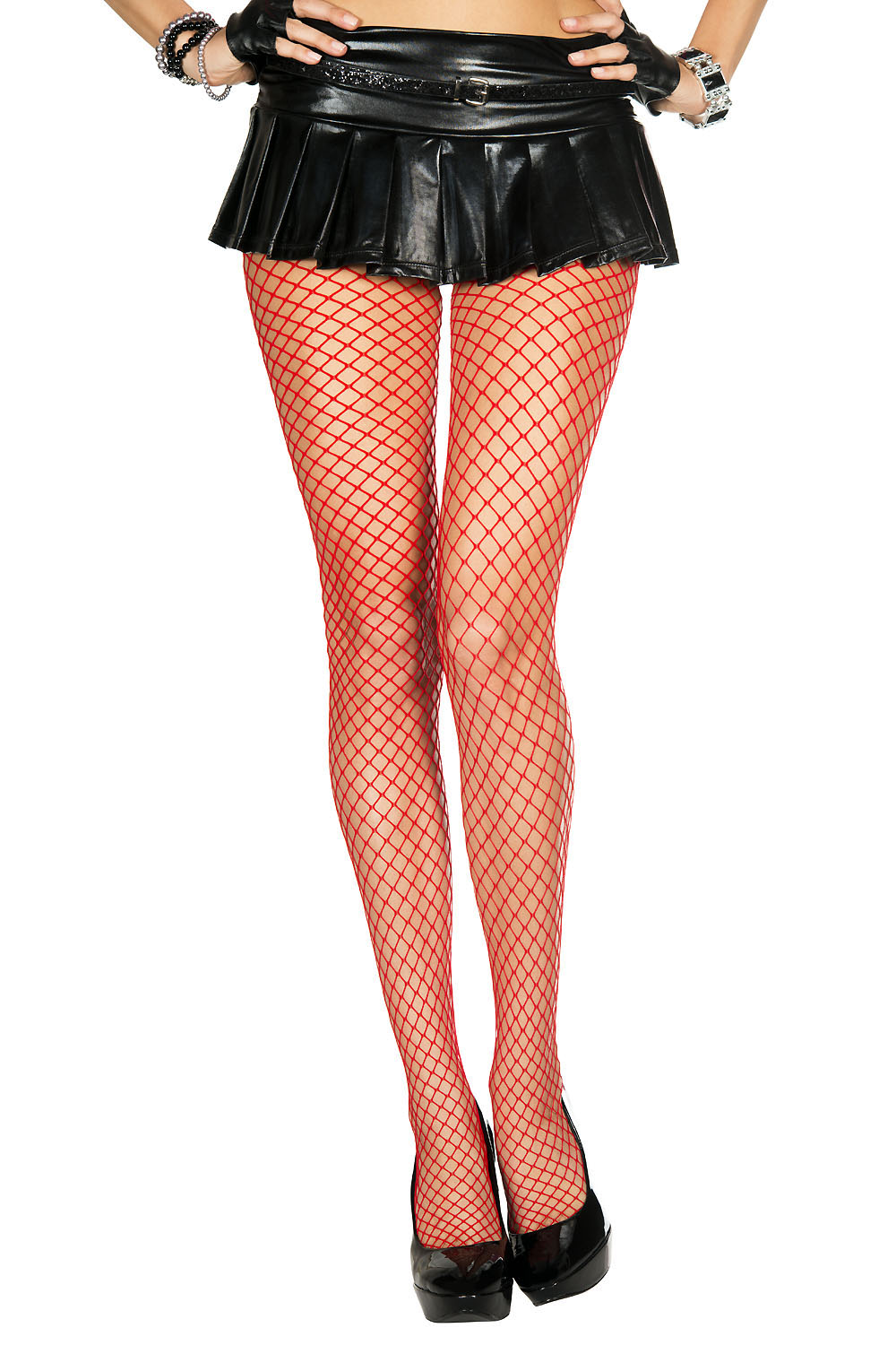 mini diamond net spandex pantyhose one size red mini diamond net spandex pantyhose one size red
