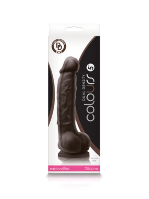 colours dual density 5 inch dildo dark brown