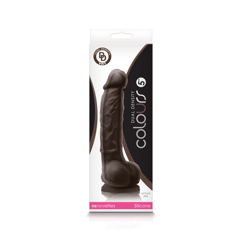 colours dual density 5 inch dildo dark brown