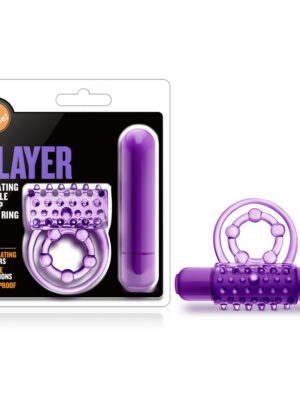 play with me the player vibrating double strap ring purple