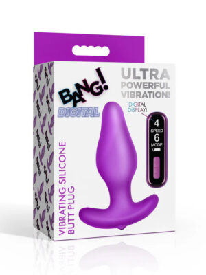 vibrating silicone butt plug with digital remote purple vibrating silicone butt plug with digital remote purple