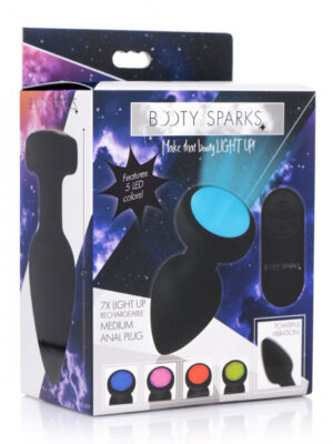 7x light up rechargeable anal plug medium