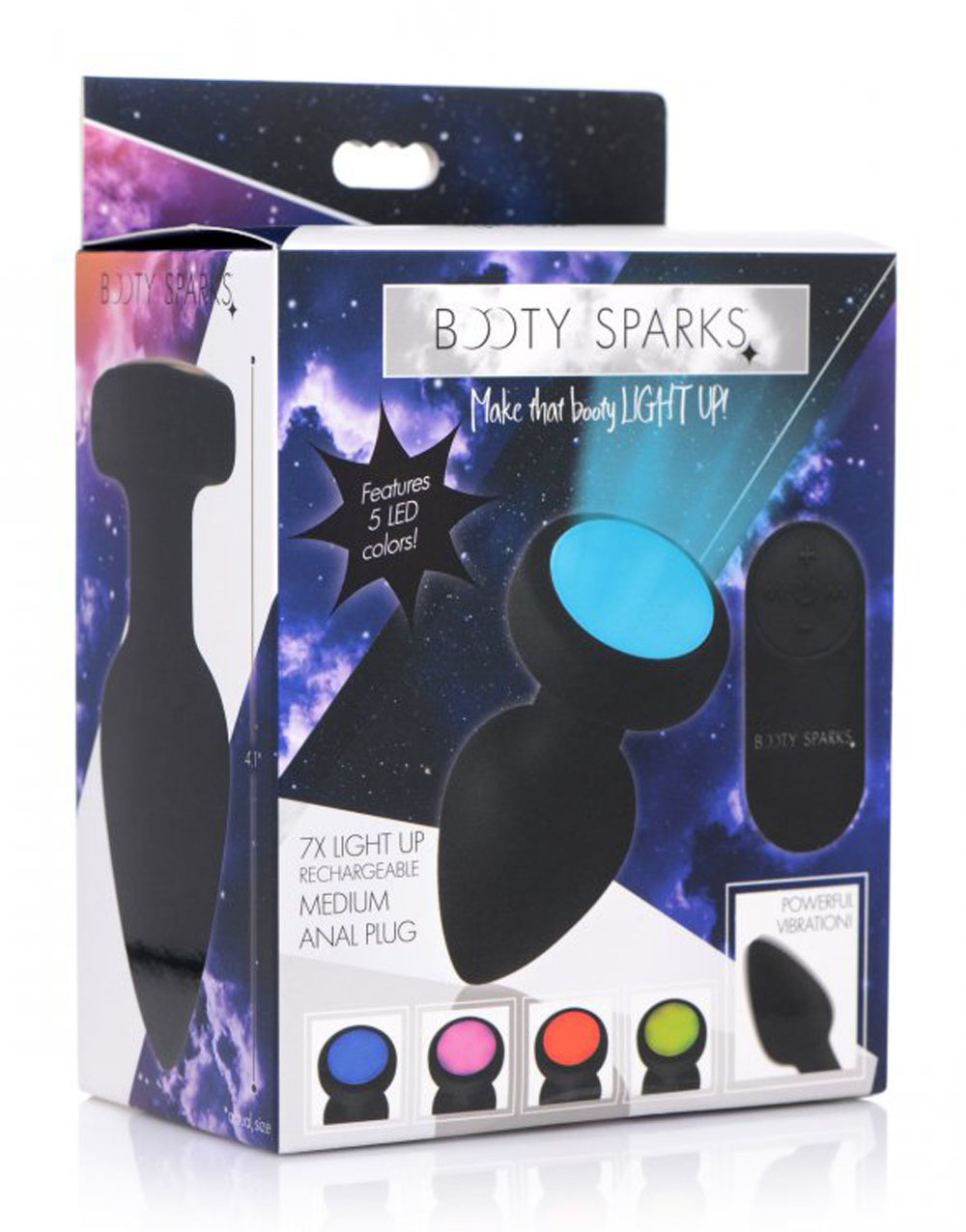 7x light up rechargeable anal plug medium