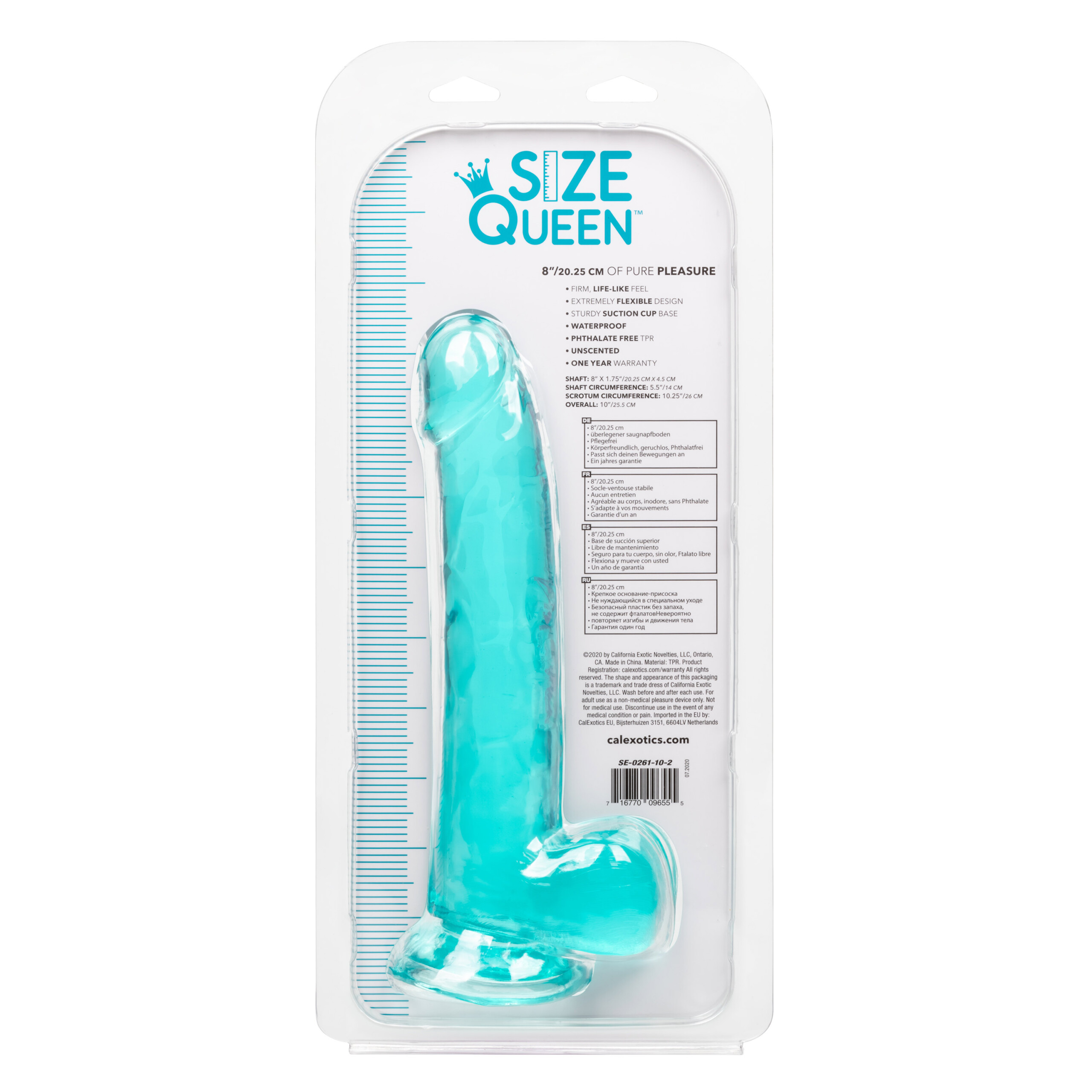 size queen 8 inch blue