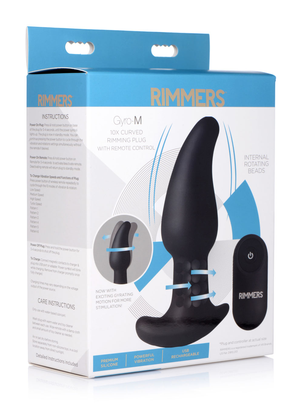 rimmers gyro m curved rimming plug with remote control