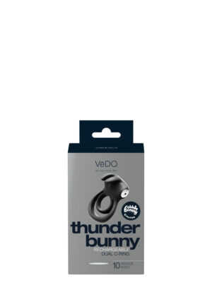 thunder bunny rechargeable dual ring black pearl