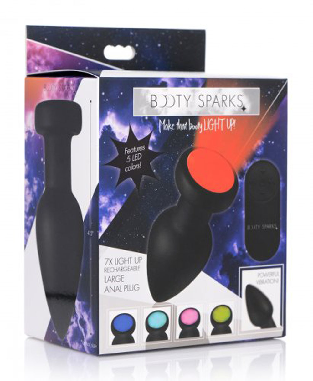 7x light up rechargeable anal plug large