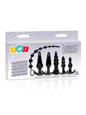 the 9's try curious anal plug kit black