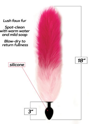foxy fox tail silicone butt plug pink gradient foxy fox tail silicone butt plug pink gradient
