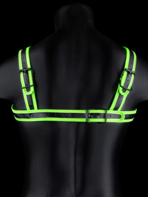 bonded leather buckle harness small/medium glow in the dark bonded leather buckle harness small/medium glow in the dark