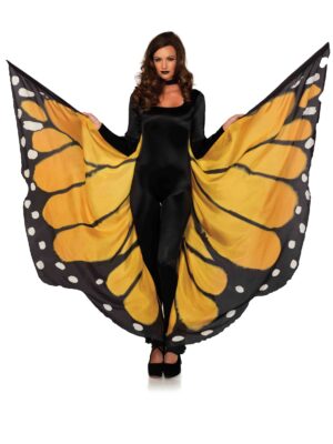 festival butterfly wing halter cape orange/ one size black festival butterfly wing halter cape orange/ one size black