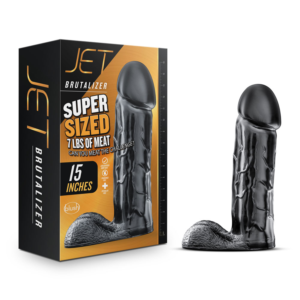 jet brutalizer 15 inch dildo black jet brutalizer 15 inch dildo black