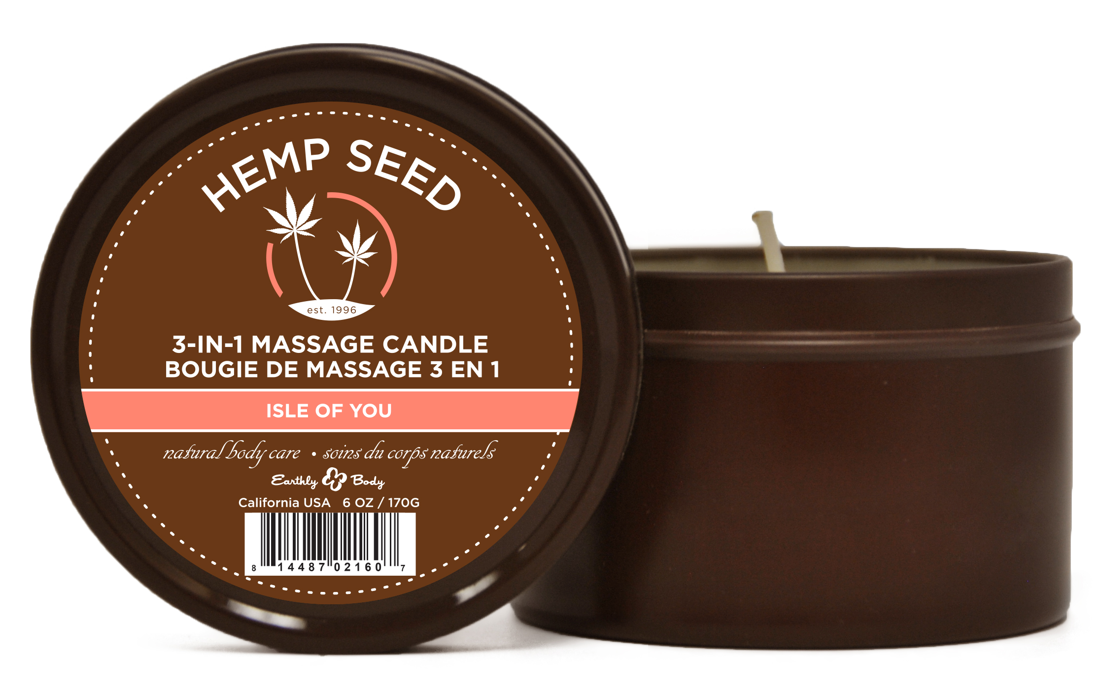 hemp seed 3 in 1 massage candle isle of you 6 oz.