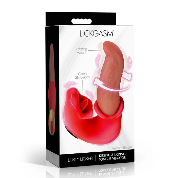 lusty licker kissing and licking tongue vibrator red