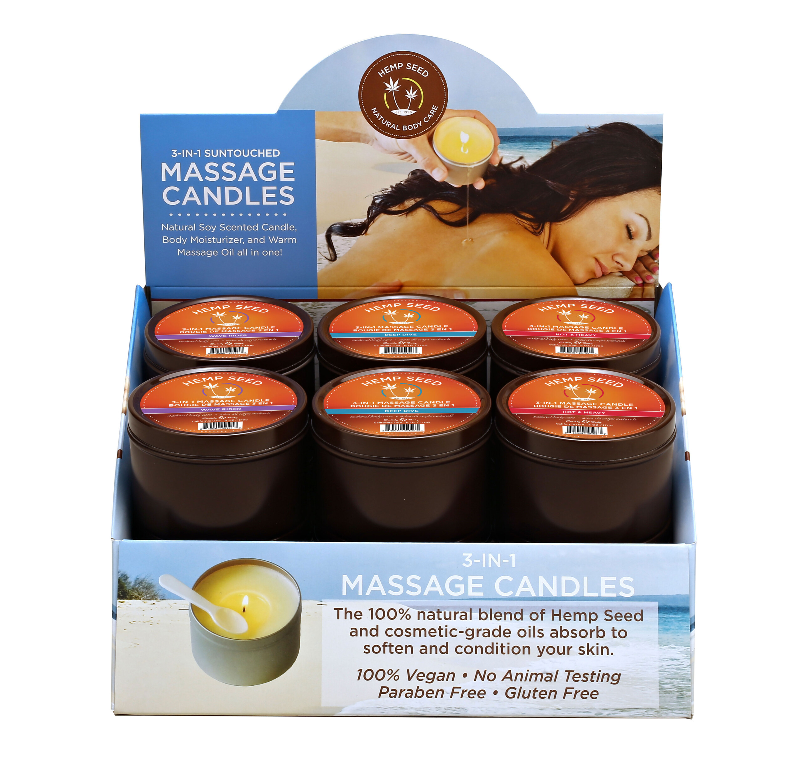 pre pack 12pc summer candle display 6oz with tester