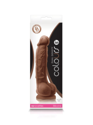colours dual density 5 inch dildo brown