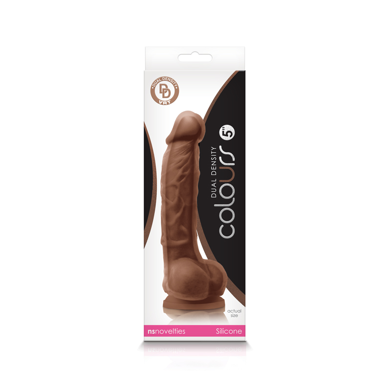 colours dual density 5 inch dildo brown