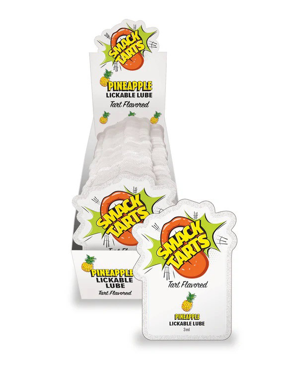 smack tarts lube 3ml pouch display 36pc sour pineapple