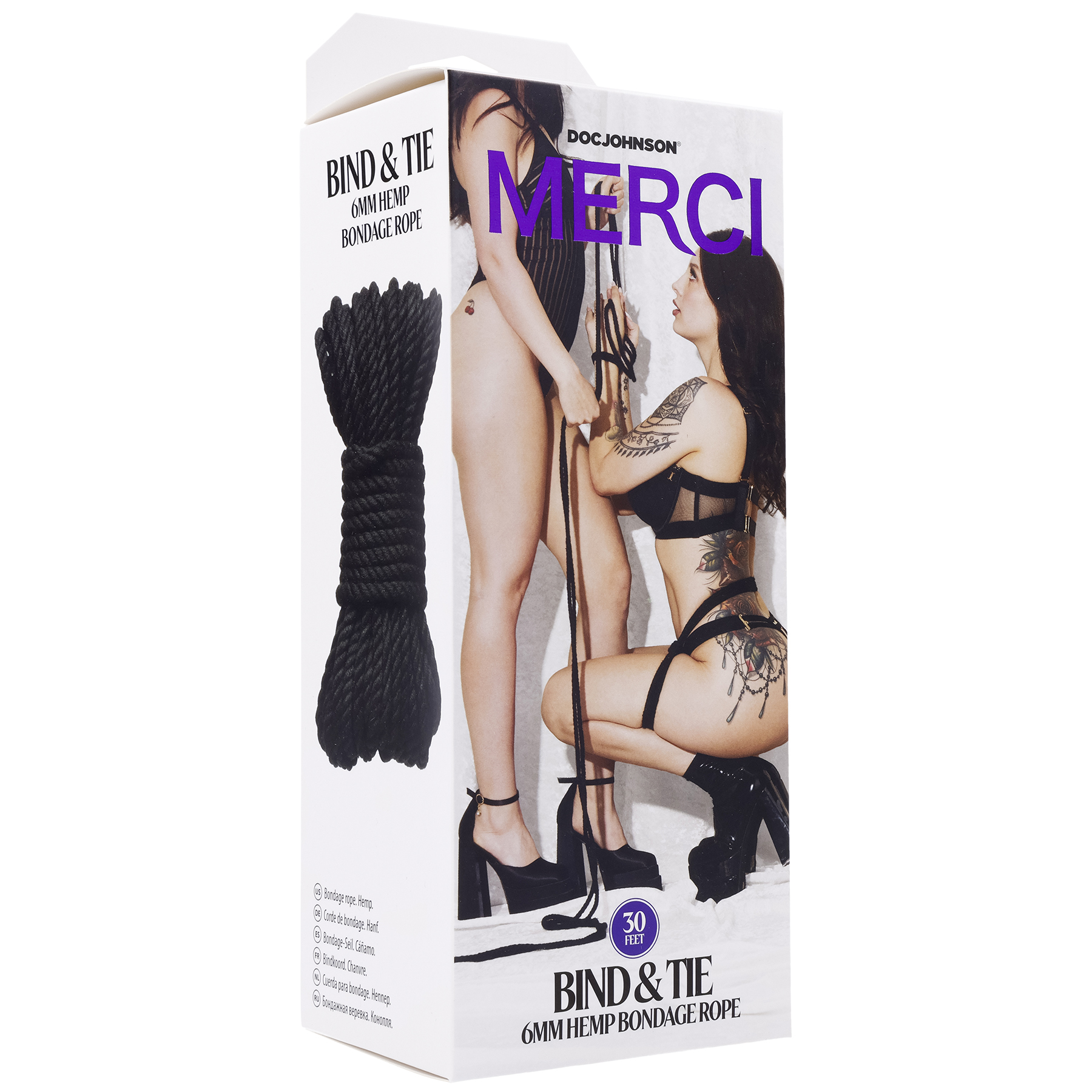 merci bind and tie 6mm hemp bondage rope 30 feet black