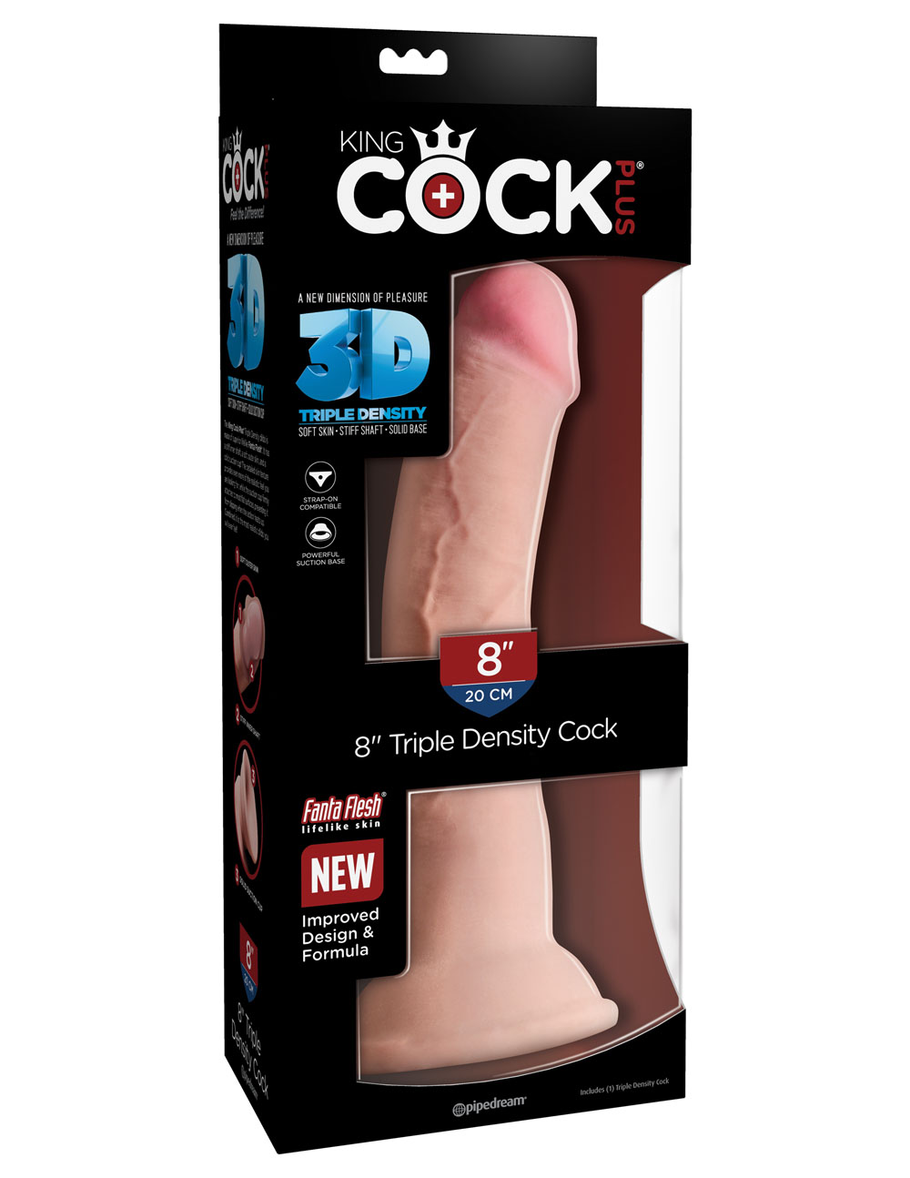 king cock plus triple density 8 inch cock light