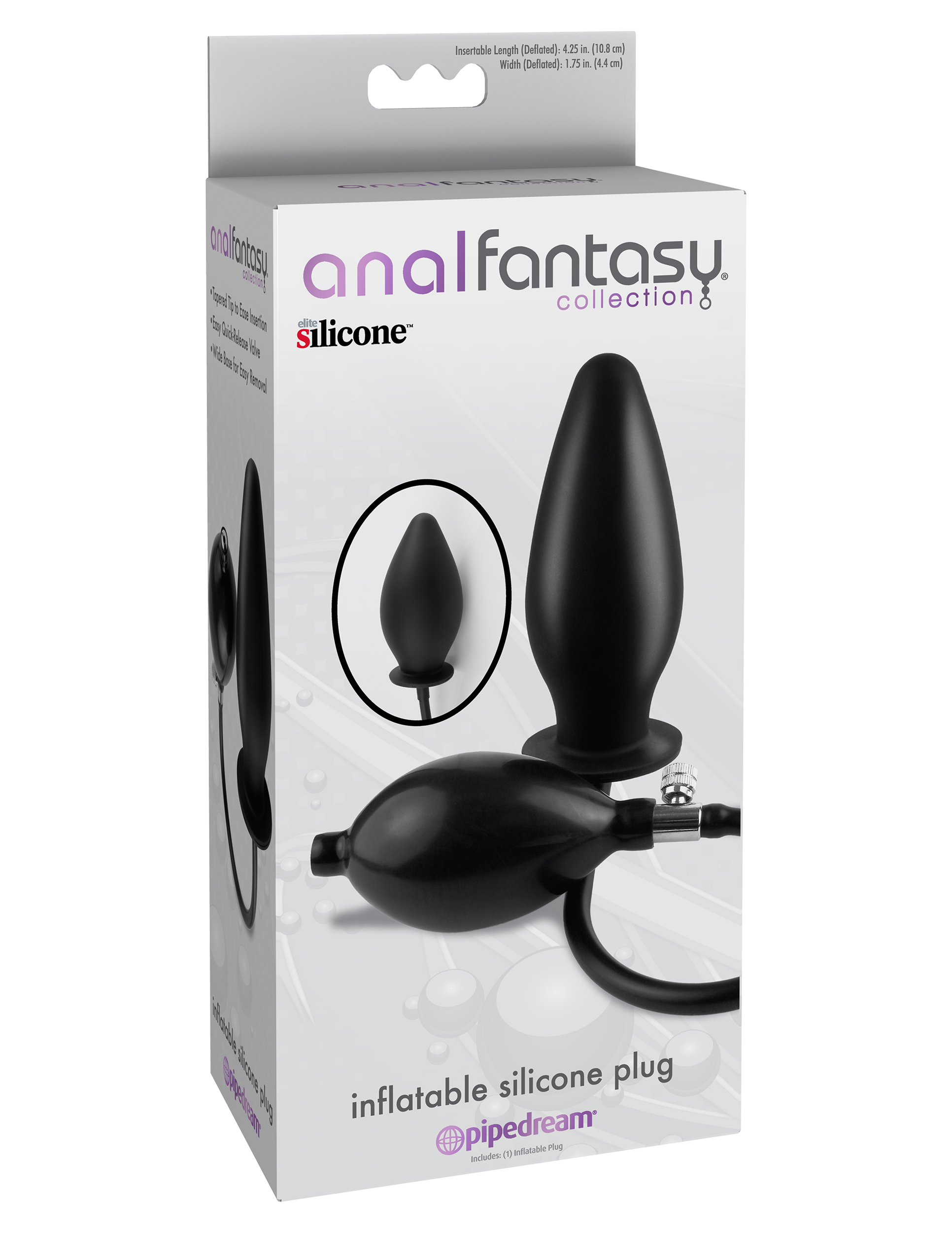 anal fantasy collection inflatable silicone plug black anal fantasy collection inflatable silicone plug black