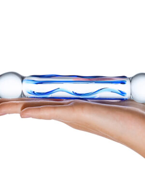 6.5 inch full tip textured glass dildo