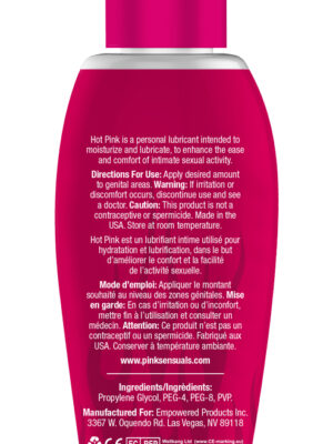 hot pink warming lubricant for women 2.8 oz. 80 ml