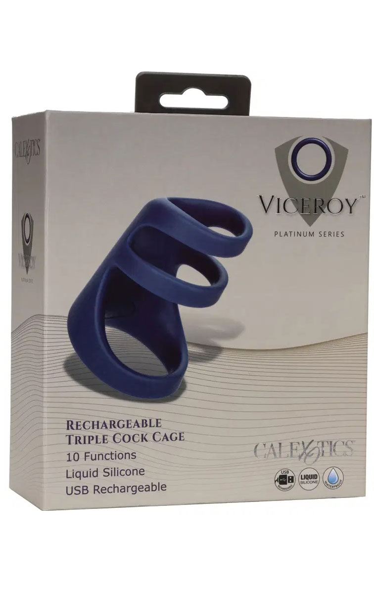viceroy rechargeable triple cock cage blue viceroy rechargeable triple cock cage blue