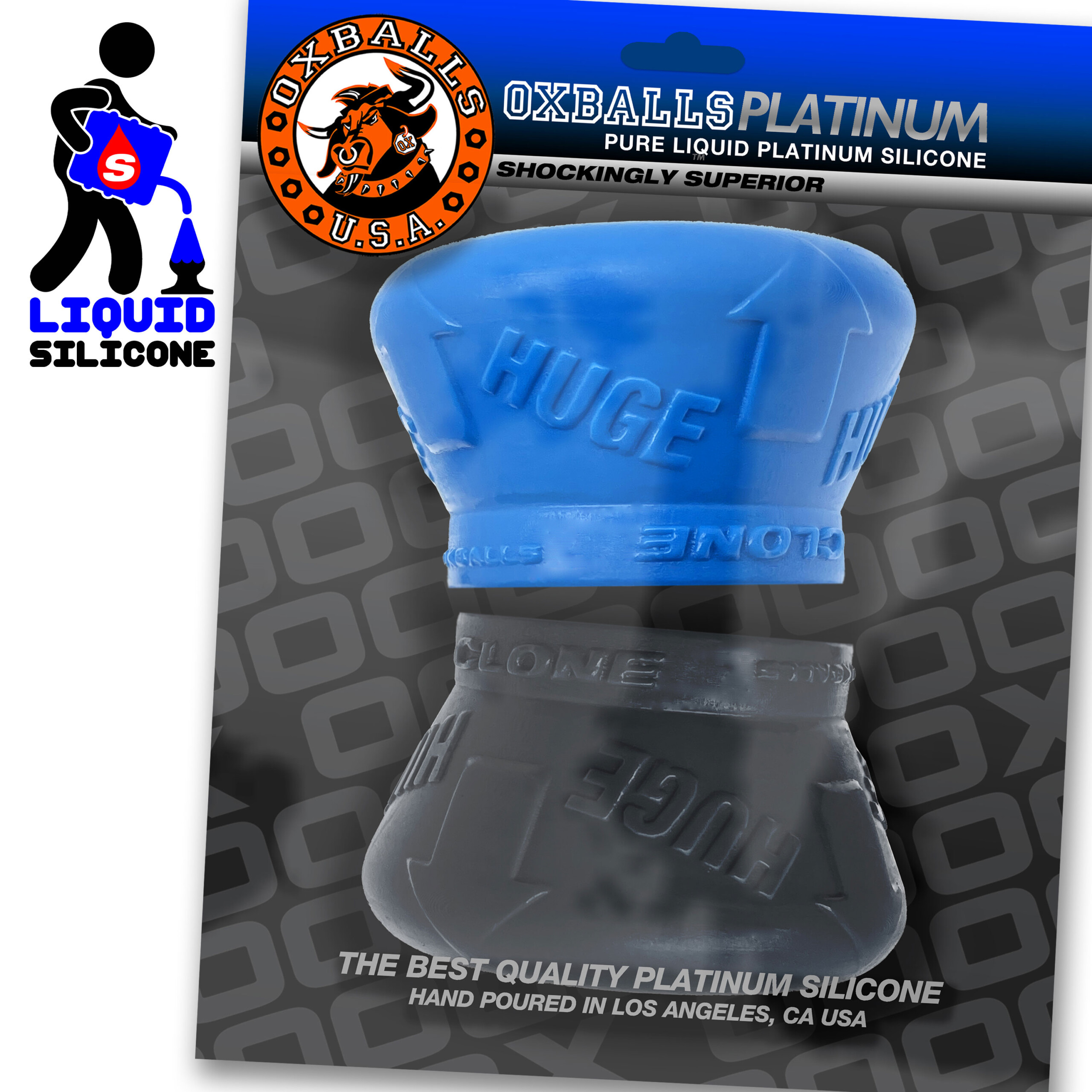 clone duo huge 2 pack ballstretcher pool blue / black clone duo huge 2 pack ballstretcher pool blue / black