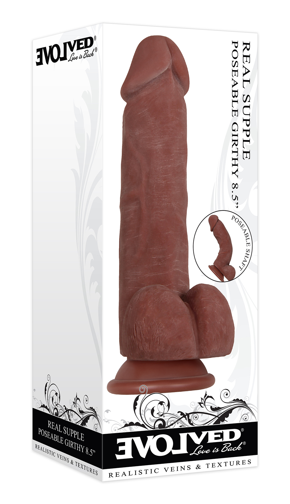 real supple poseable girthy dark 8.5 inch