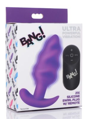21x silicone swirl plug with remote purple