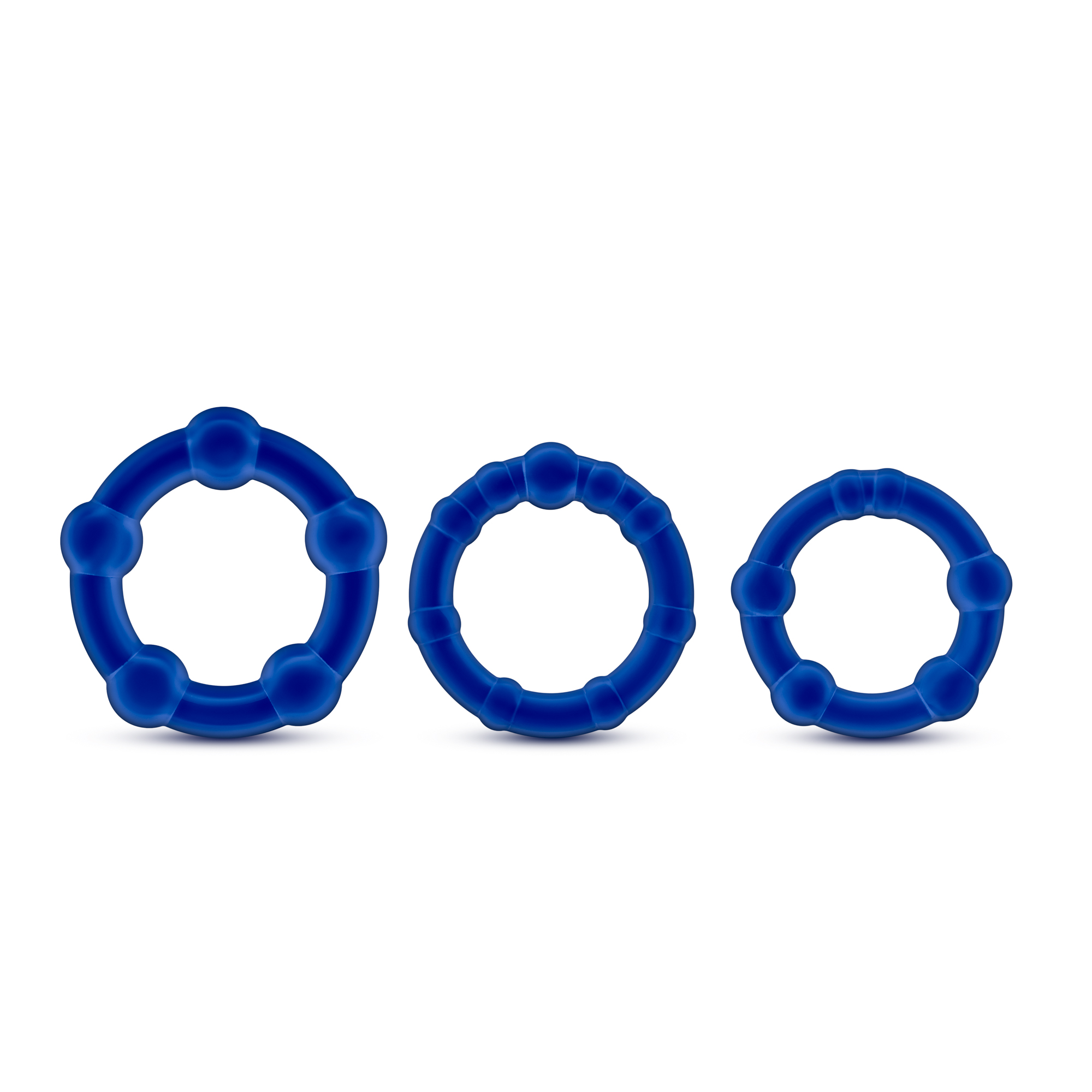 stay hard beaded cock rings 3 pack blue